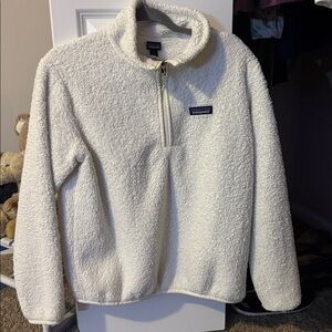 Patagonia Cream Fleece Half-Zip Hoodie